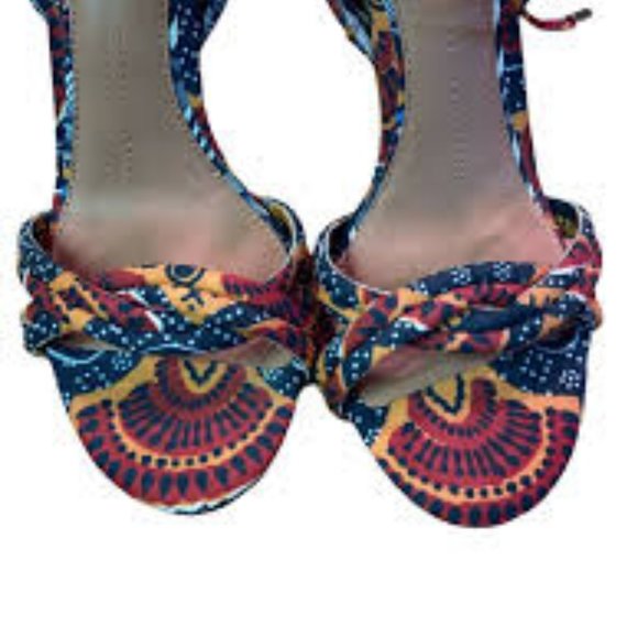 Gianni Bini Abbrie Print Ankle Tie Sandals - Picture 3 of 9